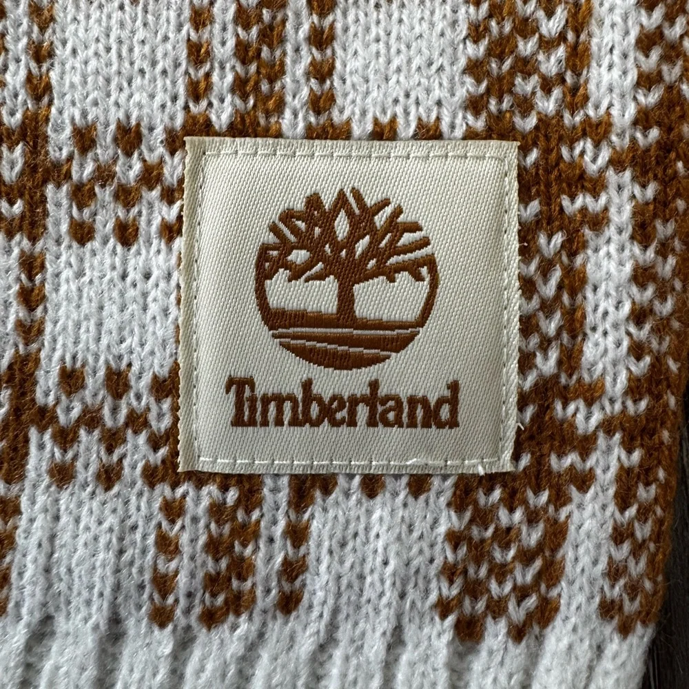 NWT Timberland Tan Buffalo Plaid Scarf 64x10 Adult Size Brown Check Winter Warm